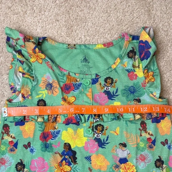 Disney Encanto Green Sleeveless Nightgown with Flutter Sleeves - Picture 9 of 10